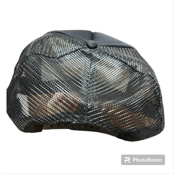 Vintage 80s F-15 Eagle Tactile Fighter Jet Trucker Hat Snap Back Black NKM INC - Picture 7 of 9